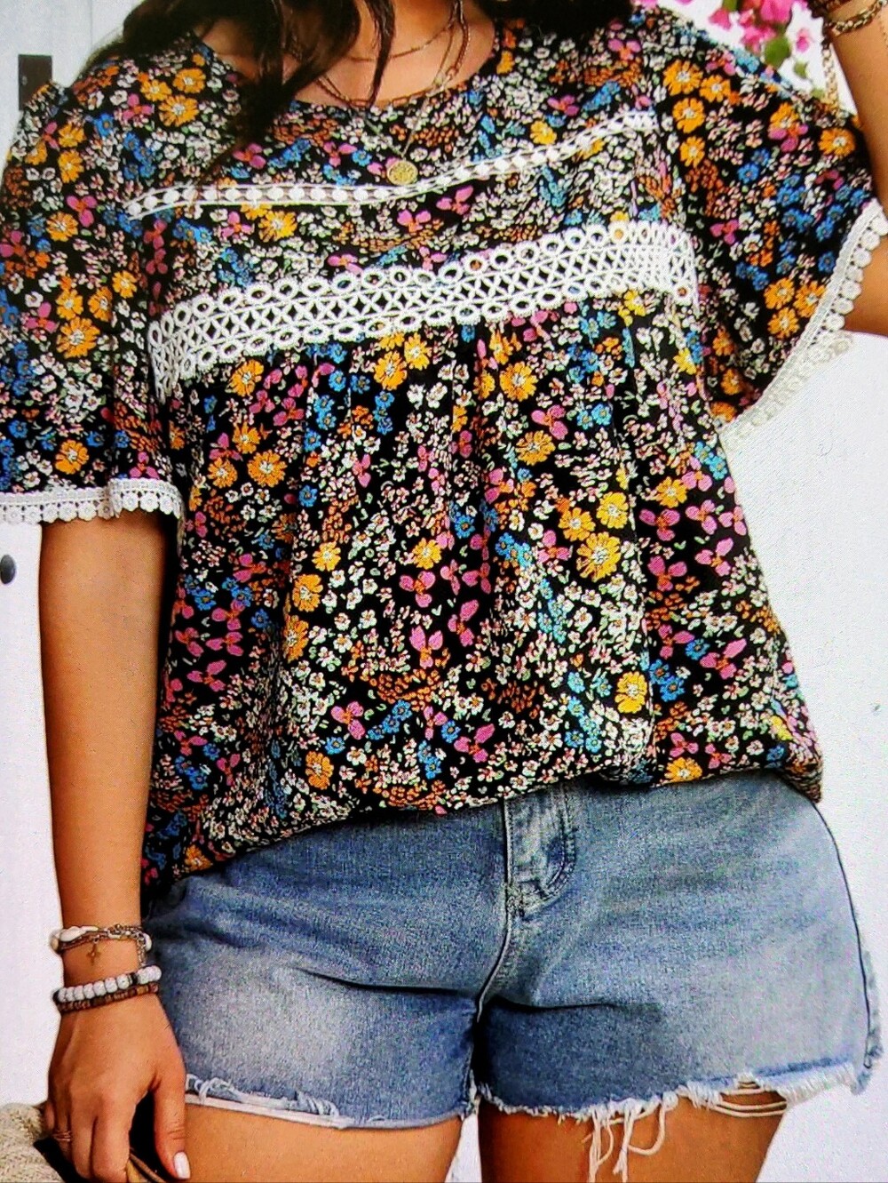Shein Curve Floral Women's Blouse - Multicolor - Picture 8 of 8